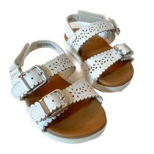 Sugar Toddler Baby Girls Lil Rollo Sandals White Adjustable Strap Size 5M
